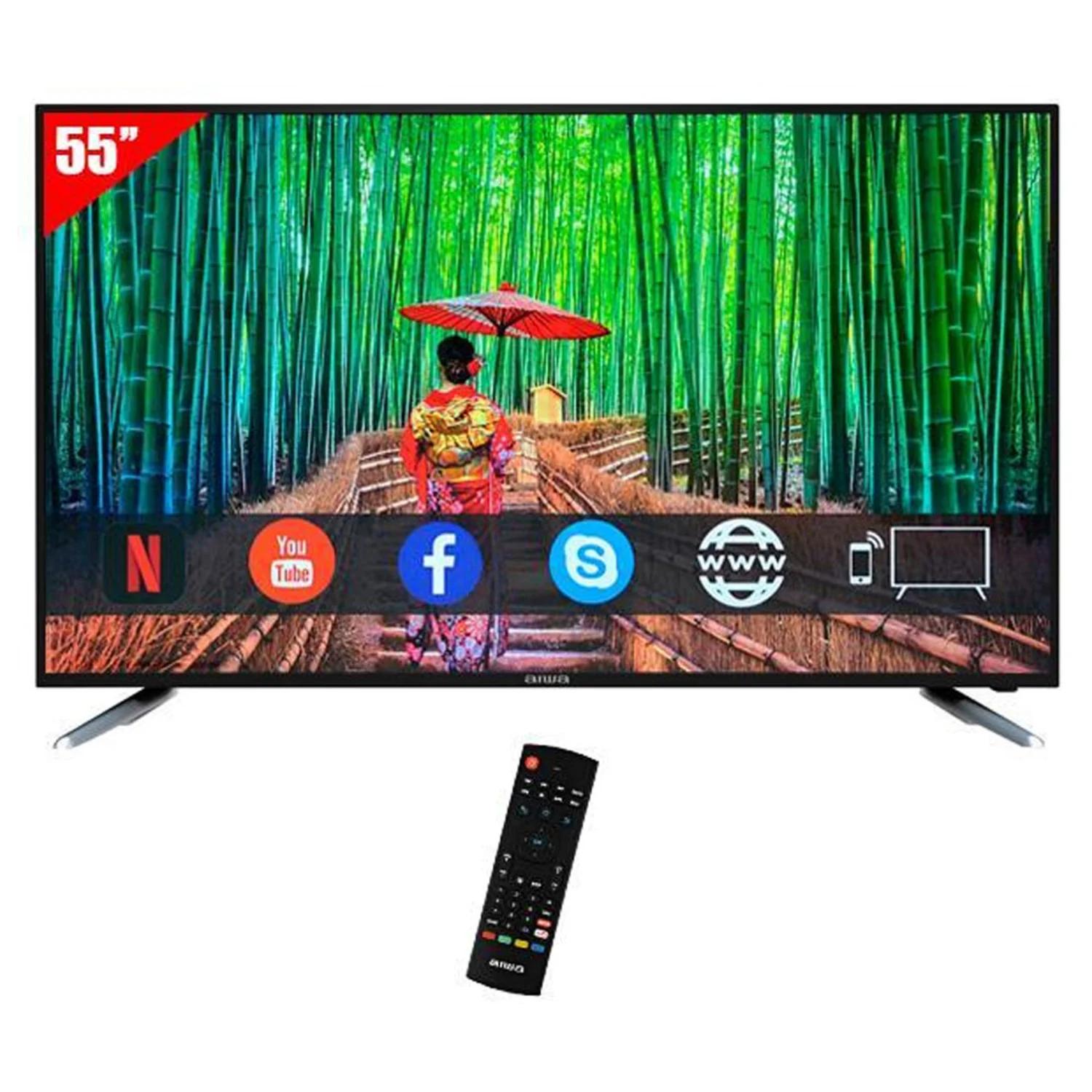 Tv Inteligente Aiwa Aw55b4kf 4k Ultra Hd De 55" Con Wifi, Color Negro