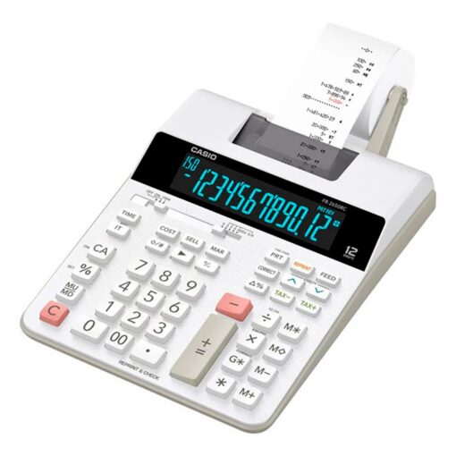 Calculadora Casio Fr-2650rc De Doble Voltaje Con Bobina, Color Blanco
