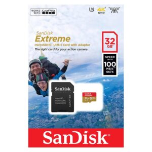 Tarjeta De Memoria Micro Sd Sandisk Extreme De 32 Gb Y 100 Mb/s - Sdsqxaf-032g-gn6aa