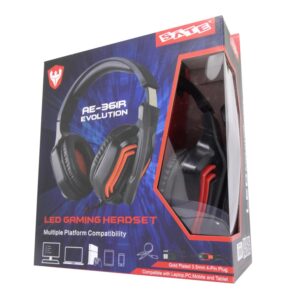 Auriculares Para Juegos Satellite Ae-361r Led Usb P2 - Negro - Imagen 2