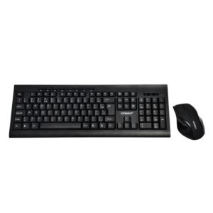 Kit De Teclado Y Ratón Inalámbricos Satellite Ak-726g, Color Negro