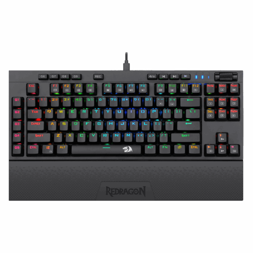 Teclado Para Juegos Con Cable Redragon Broadsward Rgb, Interruptor Azul, Negro K588rgb