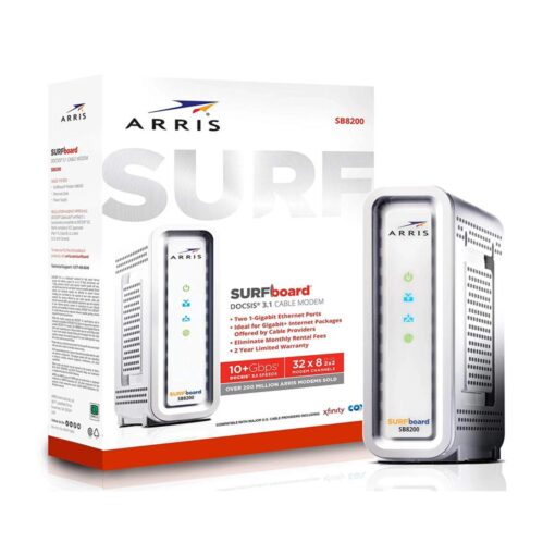 Módem De Velocidad Gigabit Arris Surfboard Sb8200 De 3,1 Ghz, Color Blanco