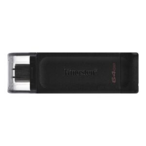 Unidad Flash Usb-c/usb 3.2 Datatraveler De 64 Gb De Kingston, Color Negro Dt70/64 Gb