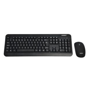 Kit De Teclado Y Ratón Inalámbricos Satellite Ak-725g En Español, Color Negro