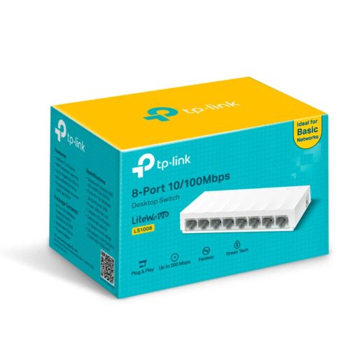 Alternative view of Switch De 8 Puertos Y 100 Mbps Tp-link Ls1008, Color Blanco