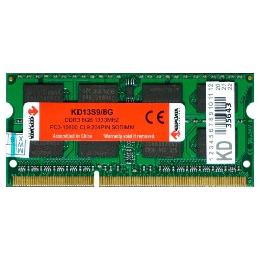 Memoria Ram Para Notebook Ddr3 De 1333 Mhz Y 8 Gb (1 X 8 Gb) De Keepdata - Kd13s9/8g