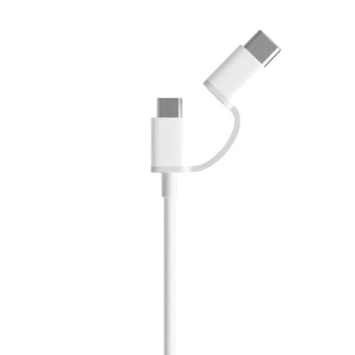 Alternative view of Cable Micro-usb + Usb-c Xiaomi Sjx01zm 30cm / 2 En 1 - Blanco