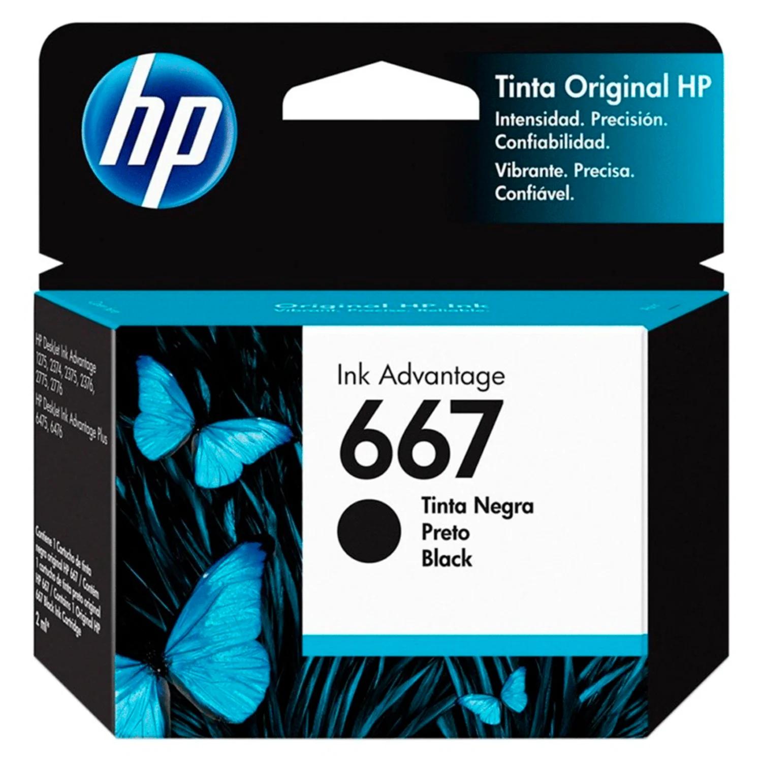 Cartucho Hp 667 3ym79al Para Impresoras Hp - Negro
