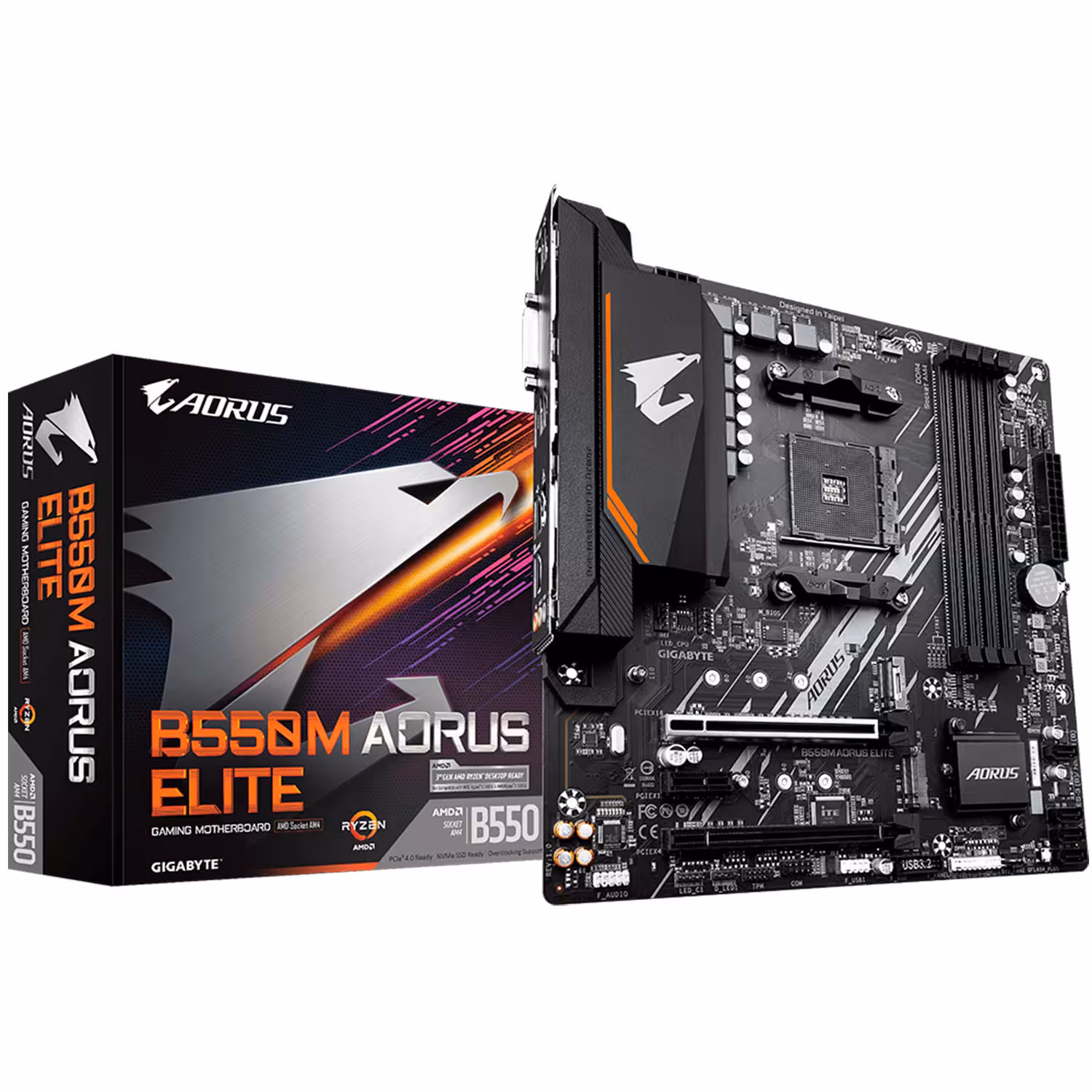 Placa Madre Gigabyte B550 B550m Aorus Elite V2/ Soquete Am4/ 4xddr4 Oc