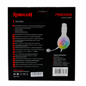 Auriculares Para Juegos Usb Redragon Pandora H350w-rgb - Blanco - Imagen 4