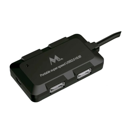 Concentrador Usb 2.0 De 4 Puertos Mtek Hb8102b, Color Negro