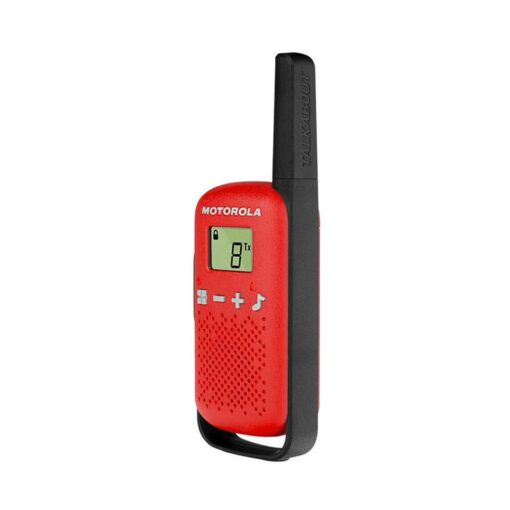 Alternative view of Walk Talk Motorola T-110 16mil-25km - Negro Y Rojo (batería Aaa (3)