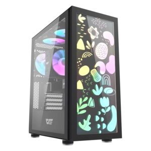 Gabinete Gamer Darkflash Dk210 Graffiti Argb Mid Tower - Negro - Imagen 2
