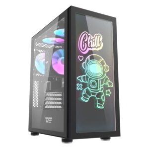 Gabinete Gamer Darkflash Dk210 Graffiti Argb Mid Tower - Negro - Imagen 4