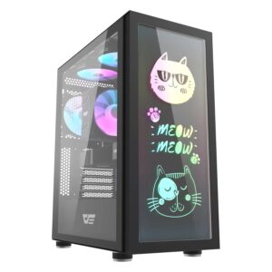 Gabinete Gamer Darkflash Dk210 Graffiti Argb Mid Tower - Negro - Imagen 5