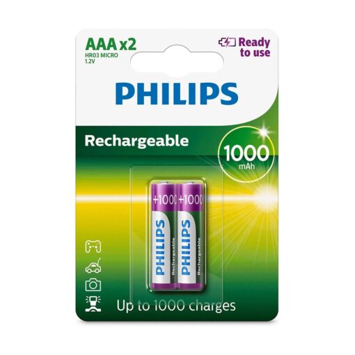 Alternative view of Pila Recargable Philips Aaa R03b2rtu10/97 1000 Mah - 2 Unidades