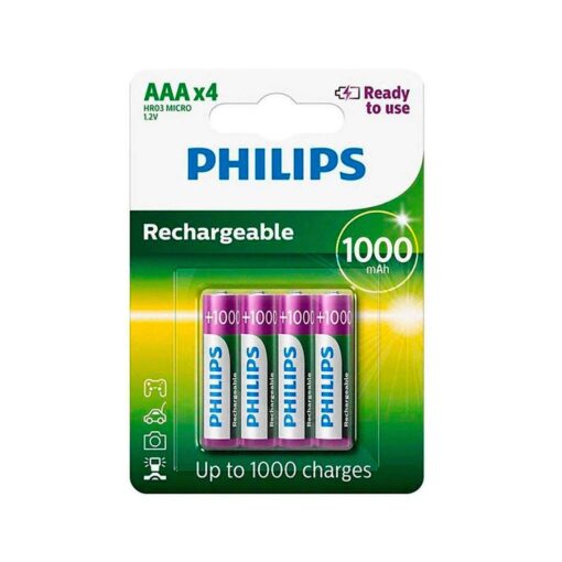 Alternative view of Pila Recargable Philips Aaa R03b4rtu10/97 1000 Mah - 4 Unidades