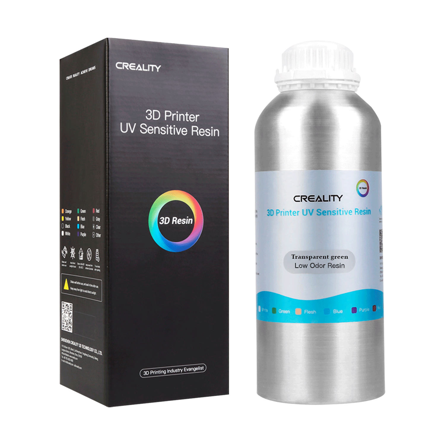 Resina De Bajo Olor Creality 500 G Para Impresora 3d - Verde Transparente