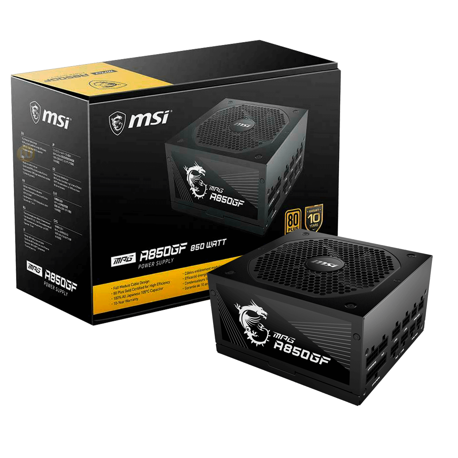 Fuente De Alimentación Atx 850w 80 Plus Gold Msi Mpg A850 Gf