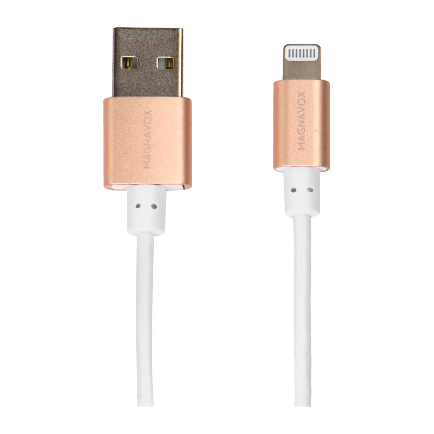 Cable Usb Lightning Magnovox Mac5329-mo Para Iphone De 1 M, Blanco Y Dorado