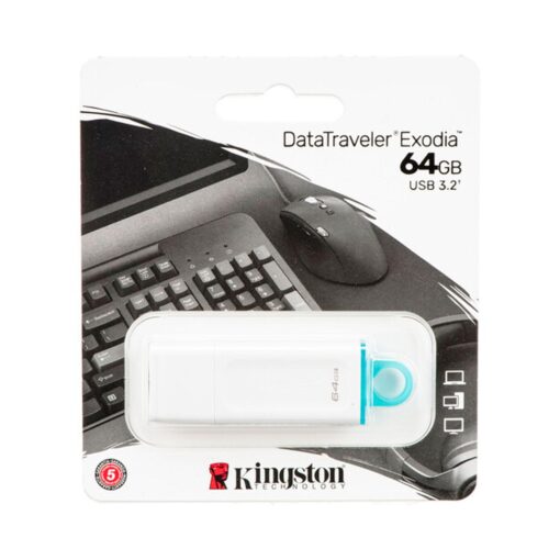 Memoria Usb 3.0 Kingston Exodia De 64 Gb, Color Blanco Kc-u2g64-5r