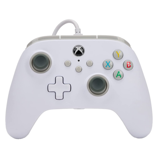 Control Con Cable Powera Para Xbox One, Color Blanco (pwa-a-02541)