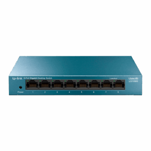 Switch Gigabit De 1000 Mbps Y 8 Puertos Tp-link Ls108g, Color Azul