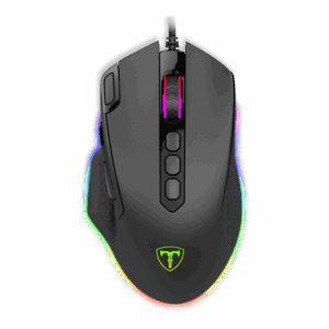 Mouse Para Juegos Con Cable Rgb T-dagger Battle De 8000 Ppp, Color Negro T-tgm305