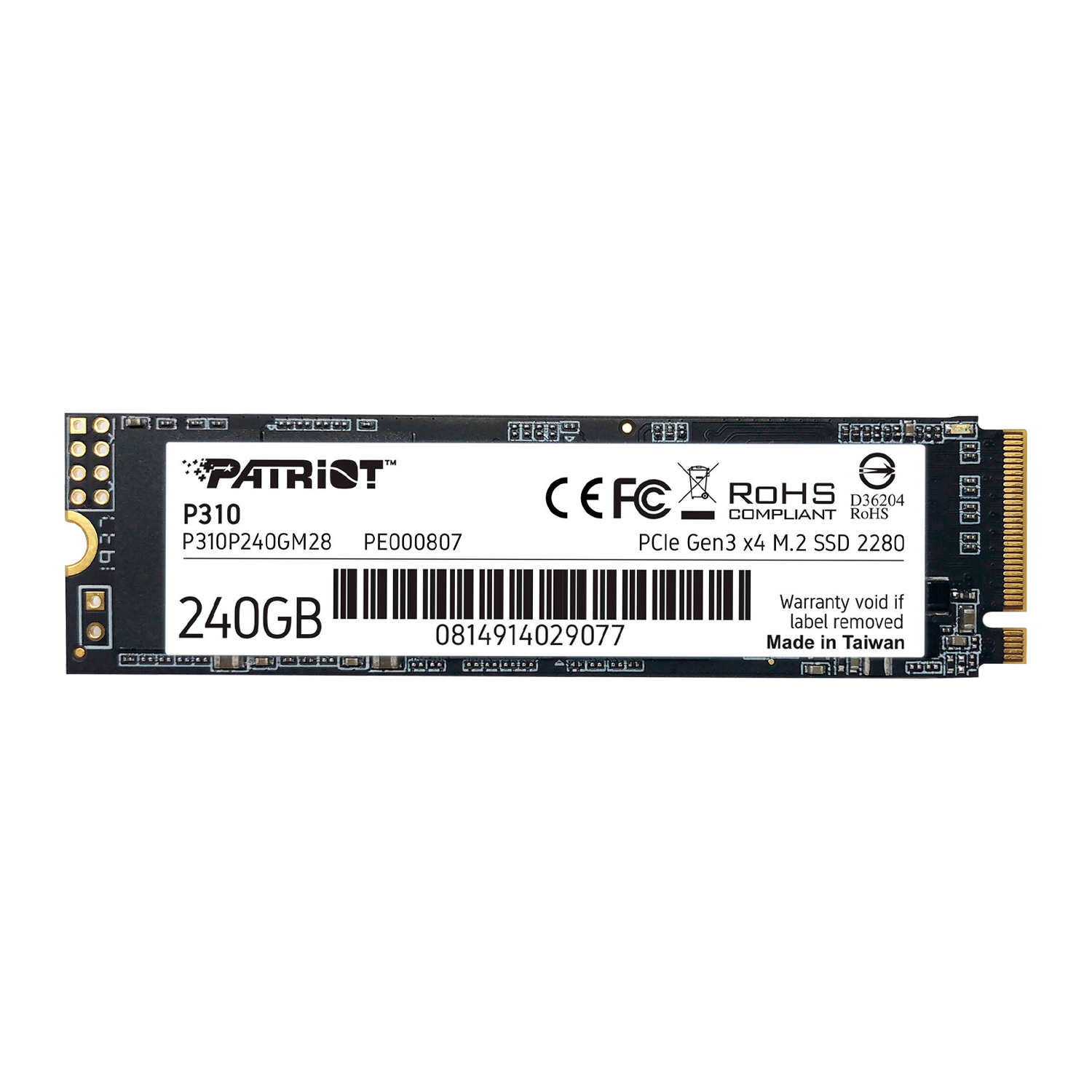 Unidad De Estado Sólido Pcie M.2 Nvme Patriot P310 De 240 Gb - P310p240gm28