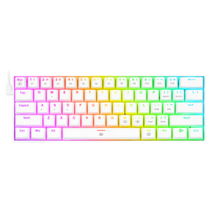 Teclado Para Juegos Redragon Dragonborn K630w-rgb Con Interruptor Rojo, Distribución Del 60 %, Color Blanco