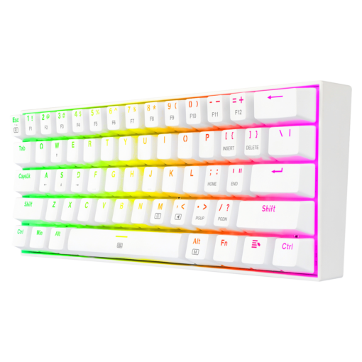 Alternative view of Teclado Para Juegos Redragon Dragonborn K630w-rgb Con Interruptor Rojo, Distribución Del 60 %, Color Blanco