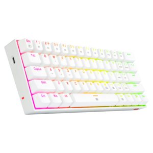 Teclado Para Juegos Redragon Dragonborn K630w-rgb Con Interruptor Rojo, Distribución Del 60 %, Color Blanco - Imagen 3