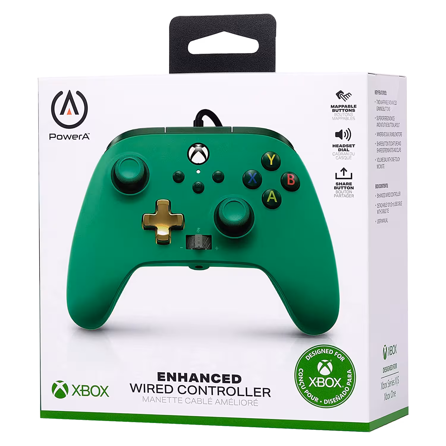 Control PowerA Enhanced Wired Para Xbox One - Verde Inline (PWA-A-02487) - Imagen 6