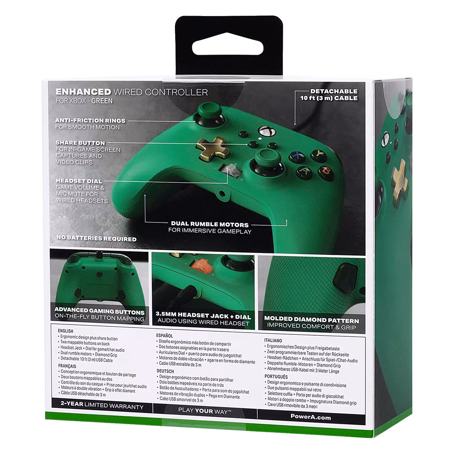 Control PowerA Enhanced Wired Para Xbox One - Verde Inline (PWA-A-02487) - Imagen 7