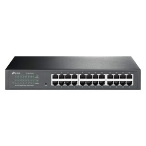 Switch Gigabit De 24 Puertos Y 1000 Mbps Para Montaje En Rack Tl-sg1024de De Tp-link, Color Gris