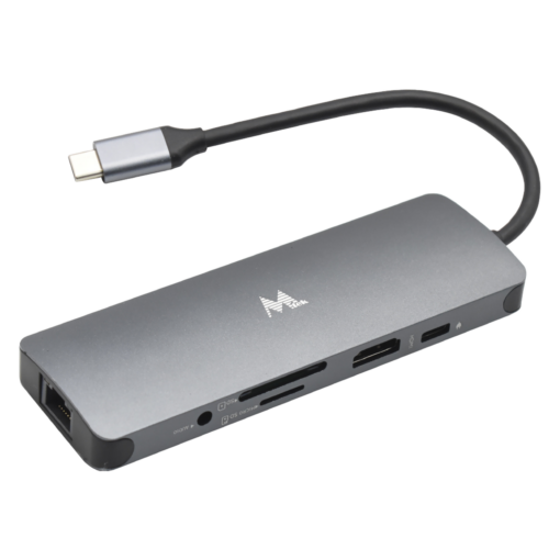 Concentrador Usb-c Mtek Ds-91tc Con 3 Puertos Usb 3.0 / Hdmi / Rj45 Jack 3.5 / Sd - Plateado