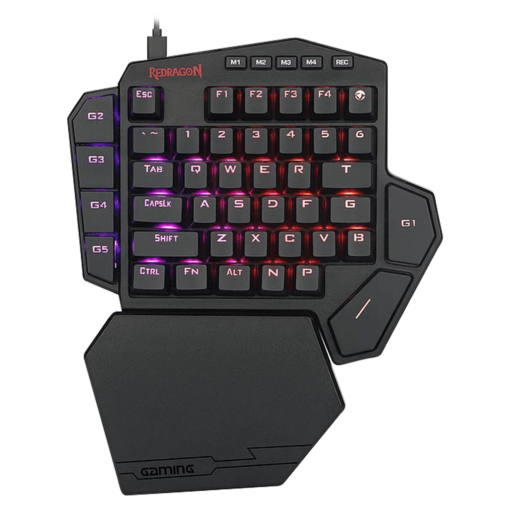 Teclado Con Cable Rgb Para Una Mano Redragon K585rgb Diti - Negro