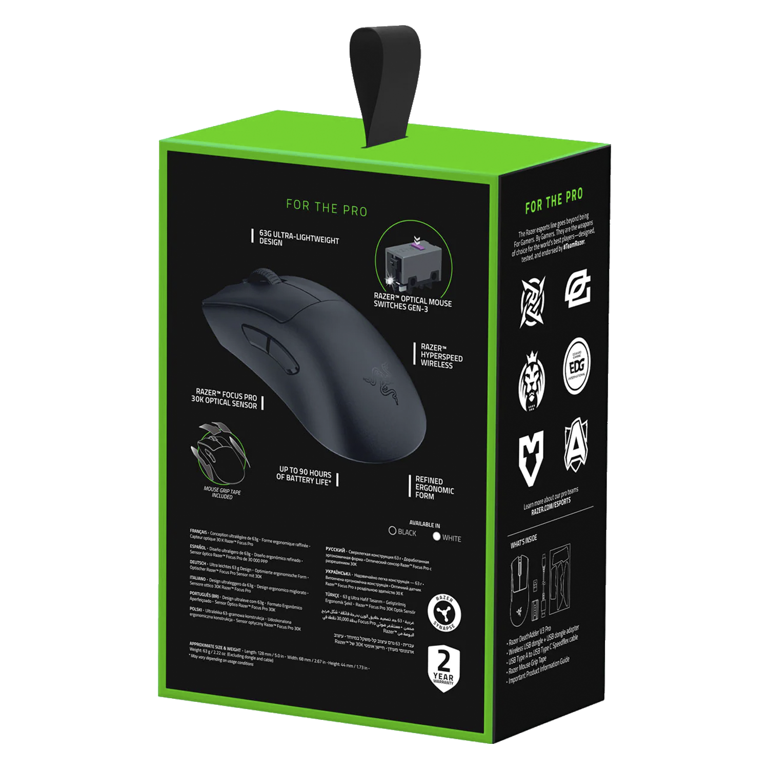 Mouse Inalámbrico Para Juegos Razer Deathadder V3 Pro De 30 000 Ppp - Rz01-04630100-r3u1 - Imagen 7