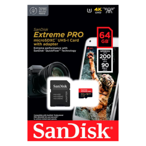 Tarjeta De Memoria Micro Sd Sandisk Extreme Pro U3 De 64 Gb Y 200 Mb: Sdsqxcu-064g-gn6ma - Imagen 3
