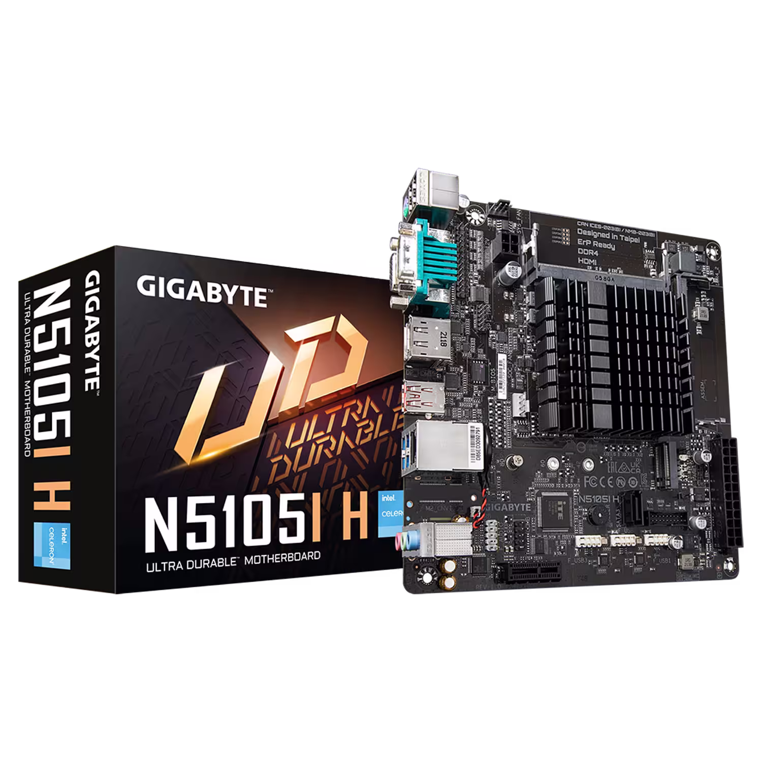 Placa Madre Gigabyte N5105i H + Cpu Intel Quad-core Celeron 2.0ghz / Mini Itx / Vga / Ddr4
