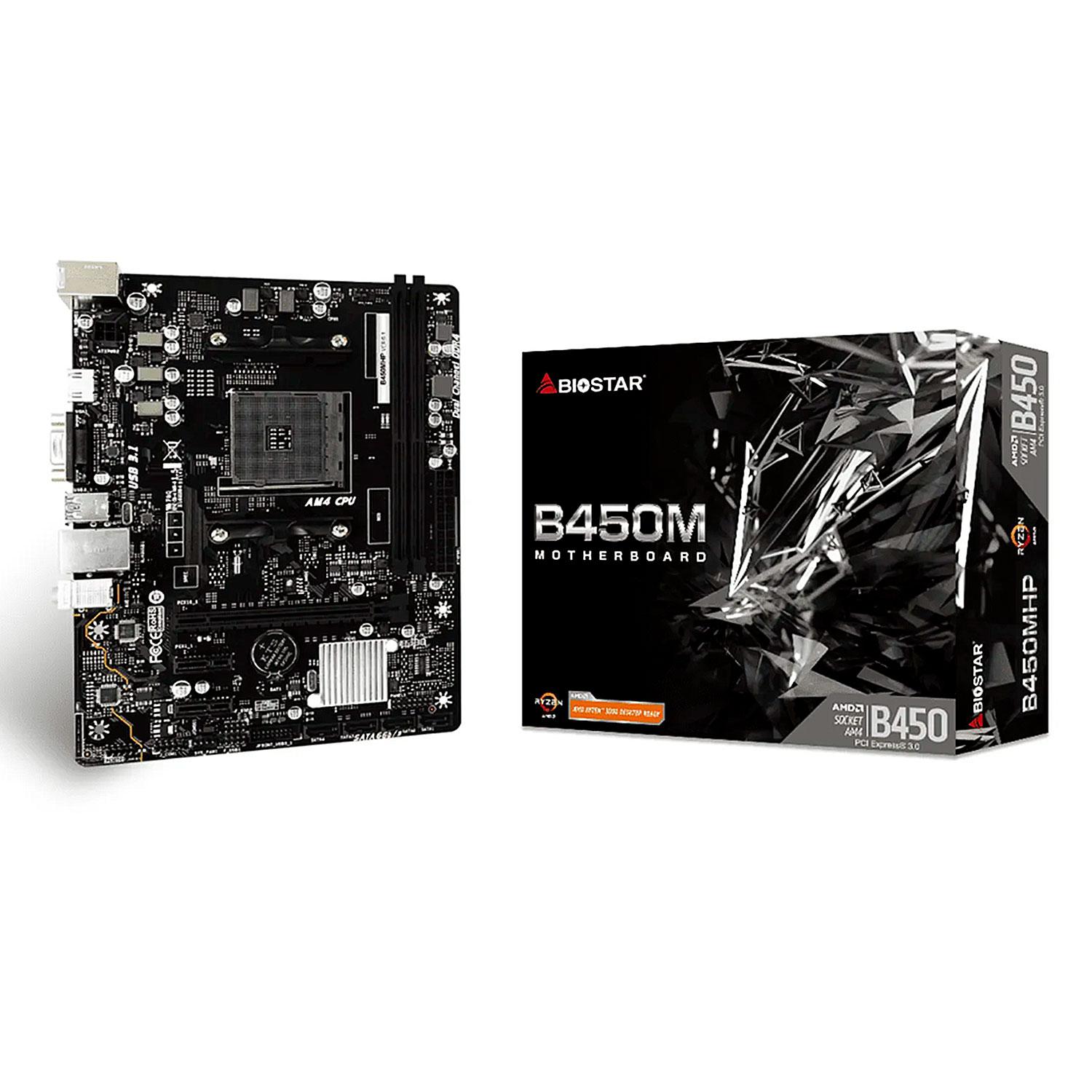 Placa Madre Biostar B450mhp 2xddr4 Con Socket Am4, Chipset Amd B450, Micro Atx