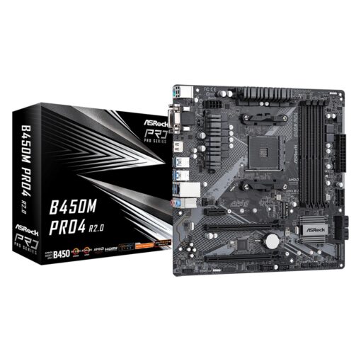 Placa Madre Asrock B450m Pro4 R2.0 Ddr4 Con Socket Am4 Y Chipset Amd B450 Micro Atx
