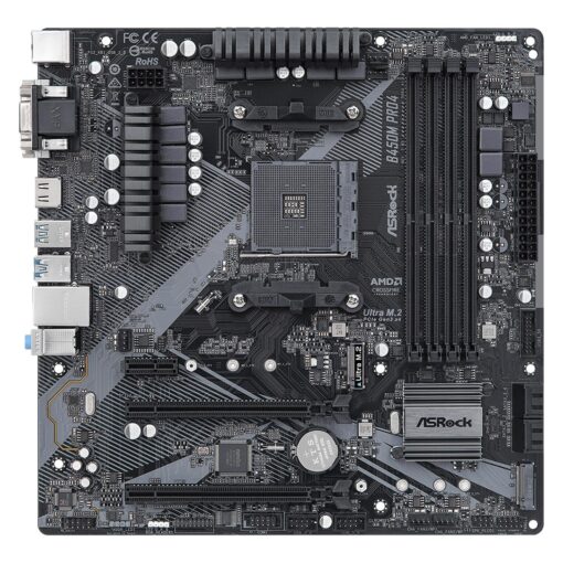 Alternative view of Placa Madre Asrock B450m Pro4 R2.0 Ddr4 Con Socket Am4 Y Chipset Amd B450 Micro Atx