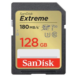 Tarjeta De Memoria Sd Sandisk Extreme De 128 Gb Y 180 Mb: Sdsdxva-128g-gncin