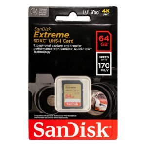 Tarjeta De Memoria Sd Sandisk Extreme De 64 Gb Y 170 Mb/s: Sdsdxv2-064g-gncin - Imagen 3