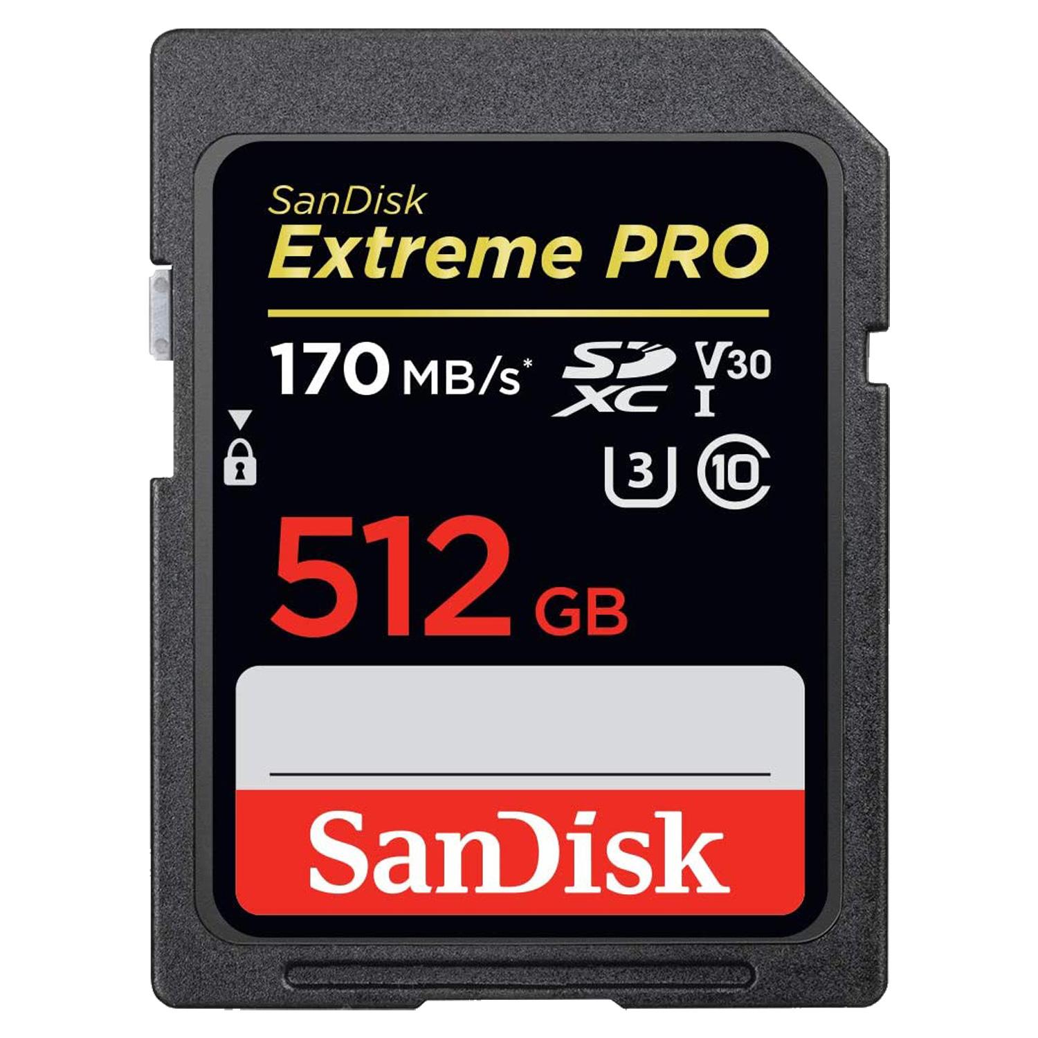 Tarjeta De Memoria Sd Sandisk Extreme Pro De 512 Gb Y 170 Mb: Sdsdxxd-512g-gn4in