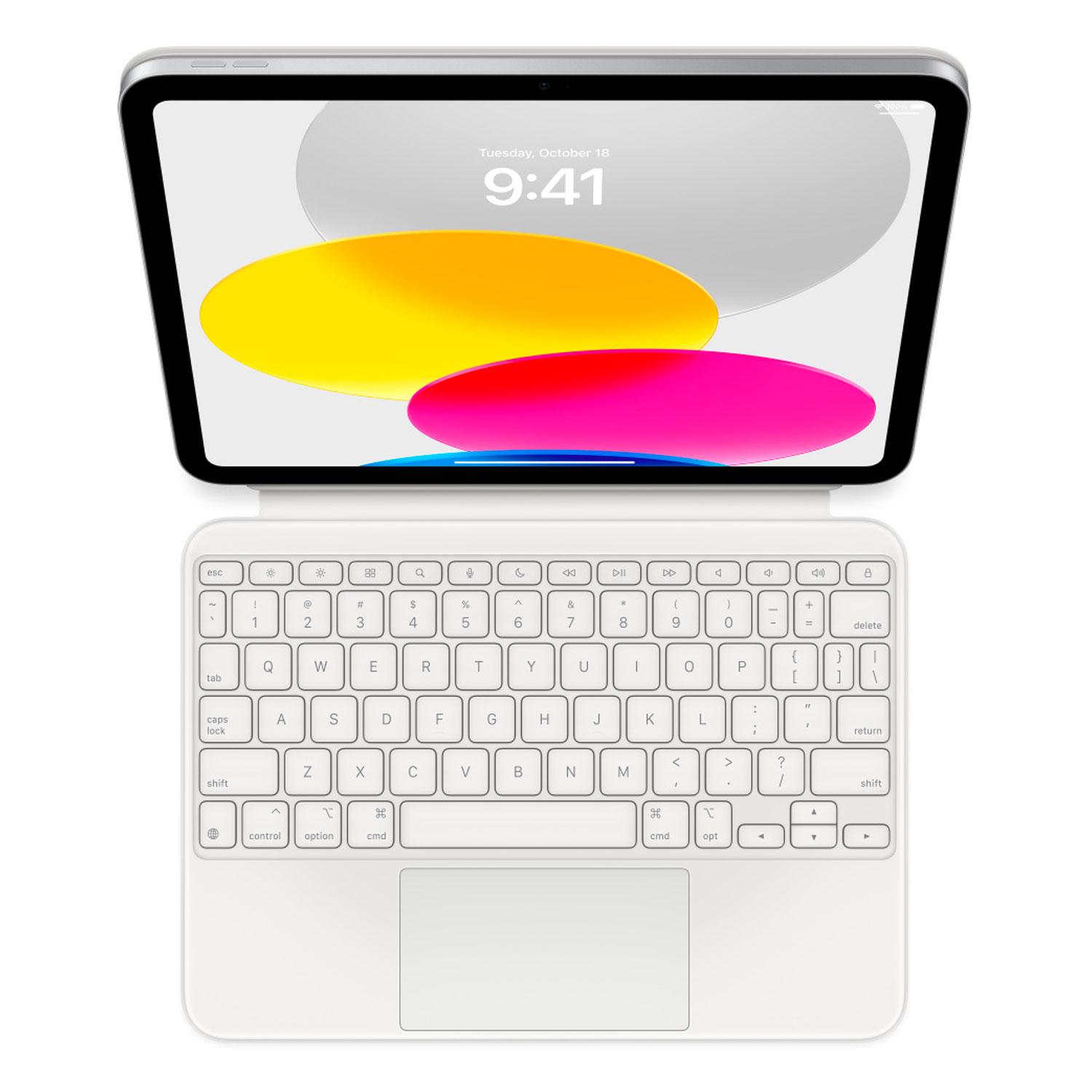 Teclado Apple Magic Keyboard Mqdp3ll/a Para Ipad De Décima Generación, Color Blanco