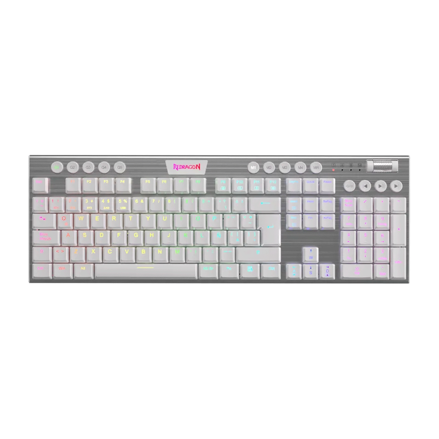 Teclado Inalámbrico Redragon K618 Horus Red Switch - Gris K618w-rgb-sp