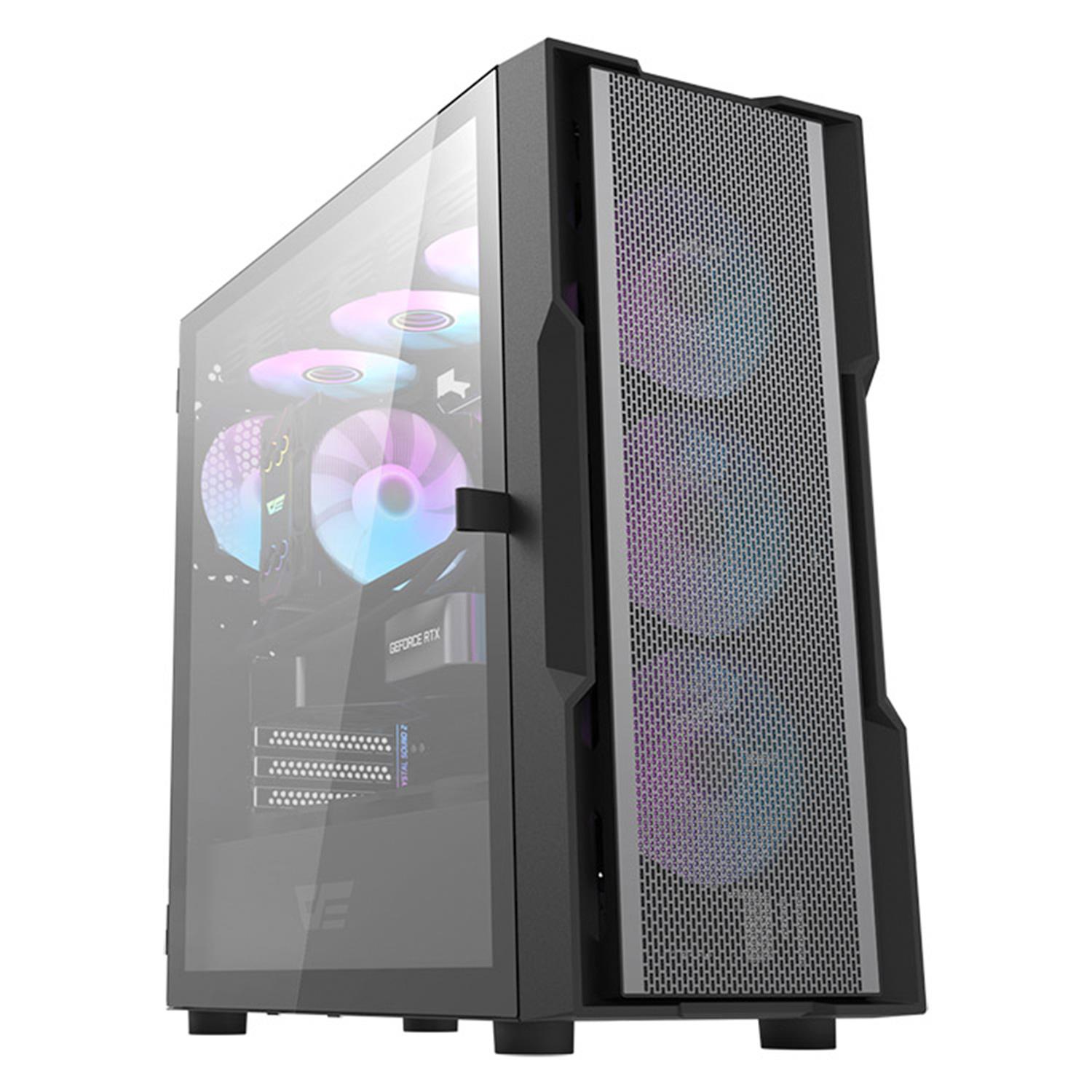Gabinete Aigo Darkflash Dk431 Gabinete Gamer Argb Mesh Con 4 Ventiladores - Negro